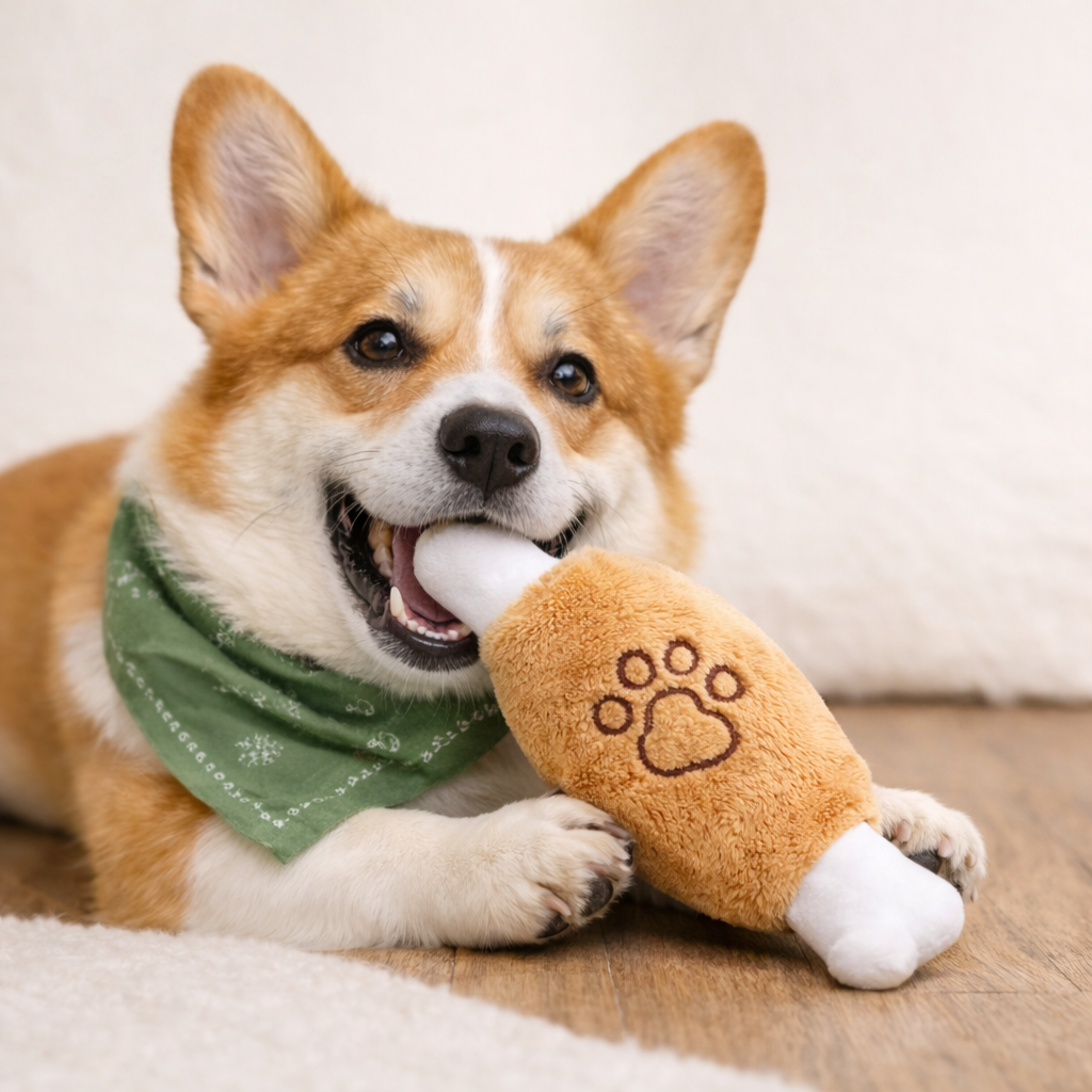 Tough Corduroy Squeaker Buddy
